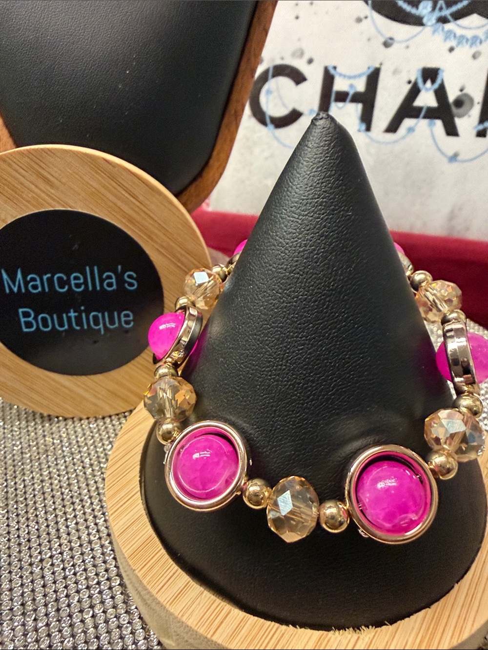 Pink and Gold Stretch Bracelet. 🆕